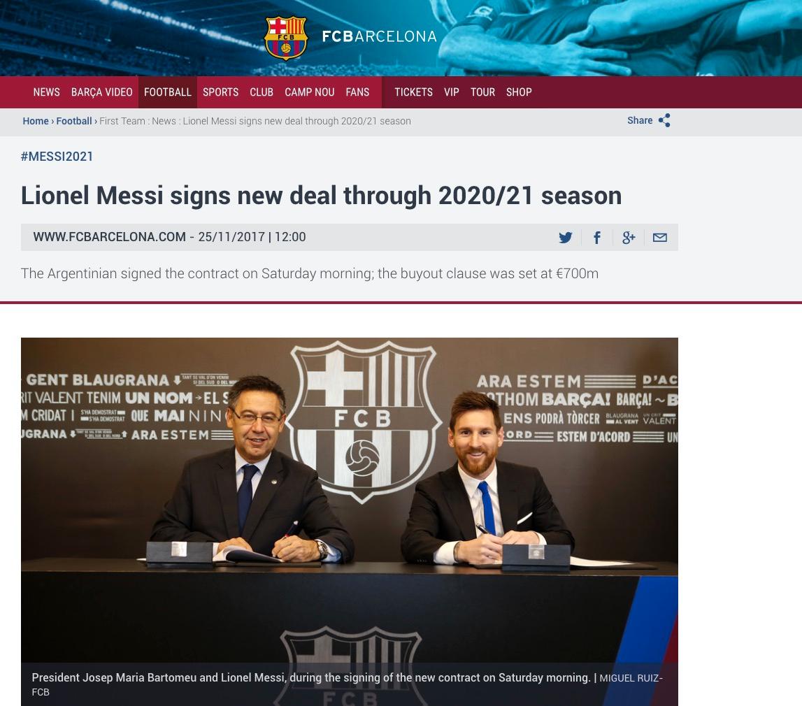 Barcelonas hemsida med nyheten.
