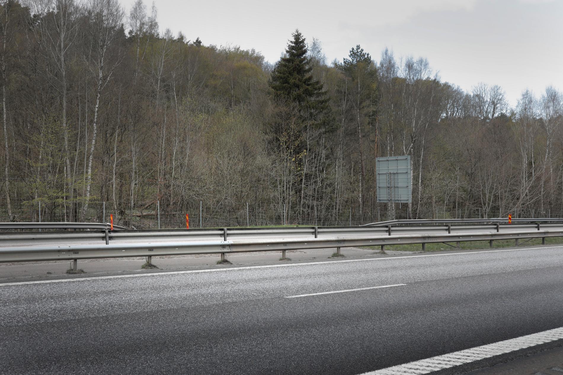 Olycksplatsen vid E6:an utanför Båstad.