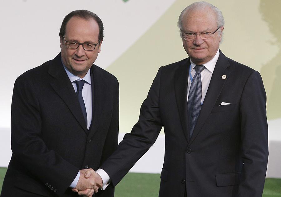 Franske presidenten Francois Hollande och svenske kungen.