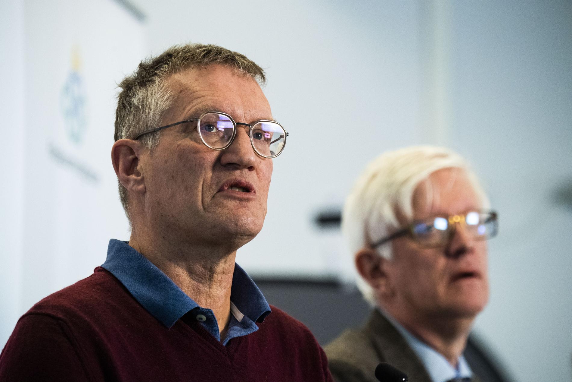 Statsepidemiolog Anders Tegnell och Folkhälsomyndighetens chef Johan Carlson.
