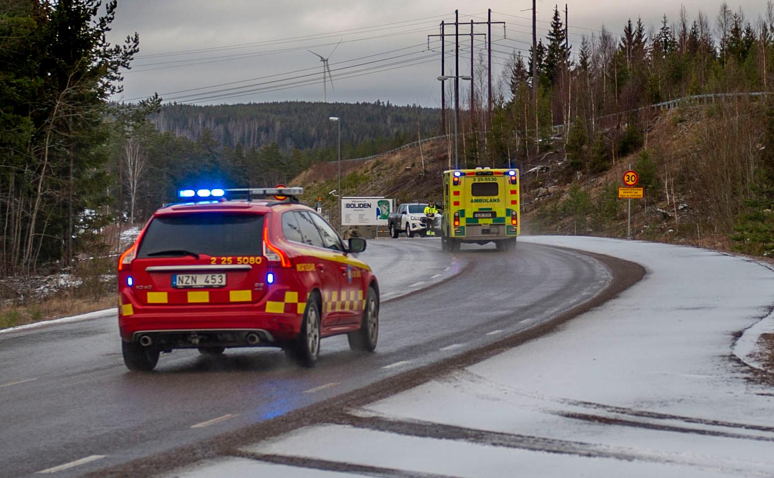 Polis, ambulans och räddningstjänst larmades i dag till Garpenbergs gruva i Hedemora kommun i Dalarna.