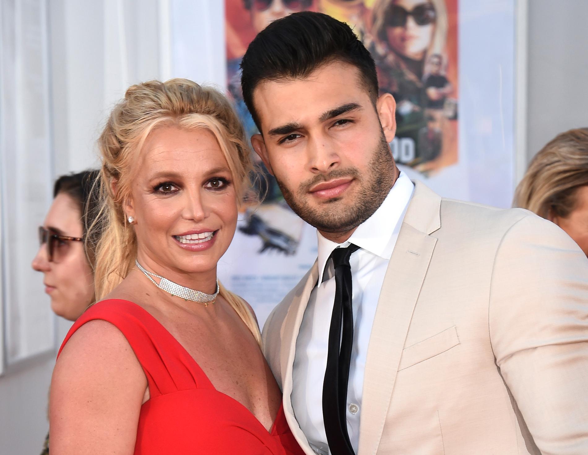 Britney Spears och maken Sam Asghari, som var med henne på restaurangen i Las Vegas.
