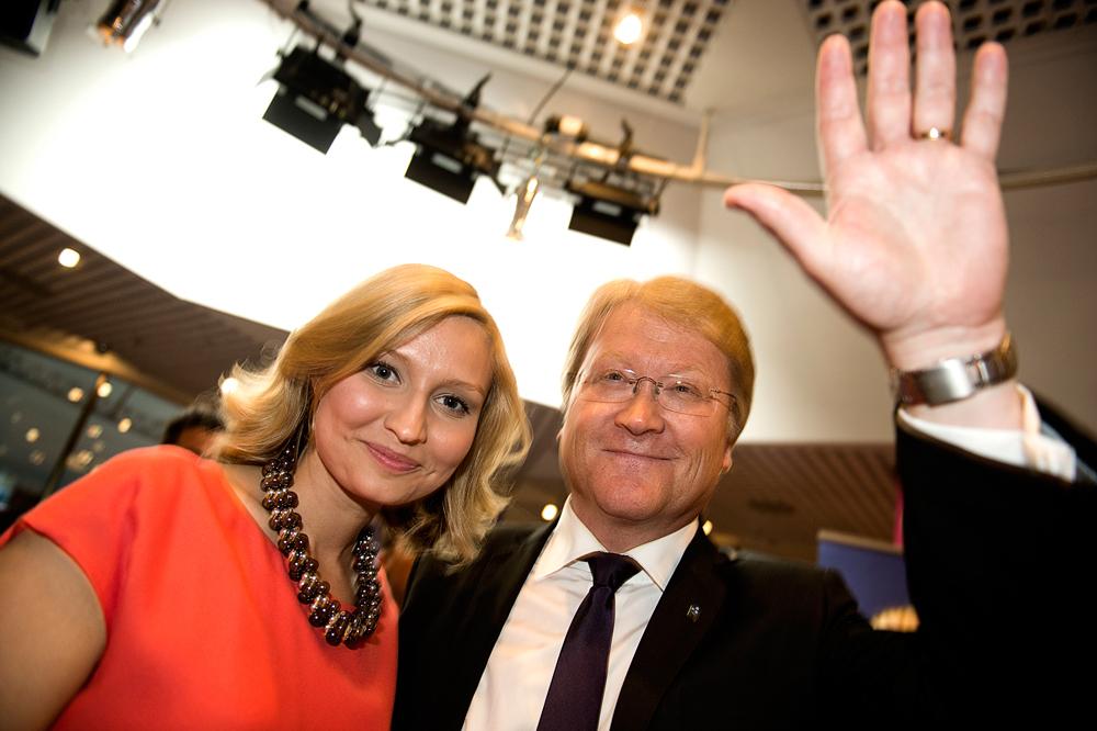 Adaktusson tillsammans med nya partiledaren Ebba Busch Thor.
