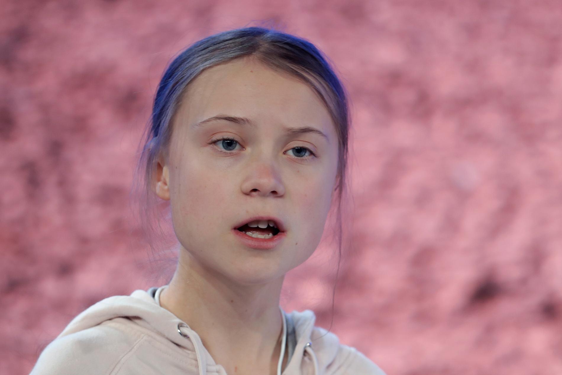 Greta Thunberg har både hållit tal och presskonferens under Världsekonomiskt forum i Davos.