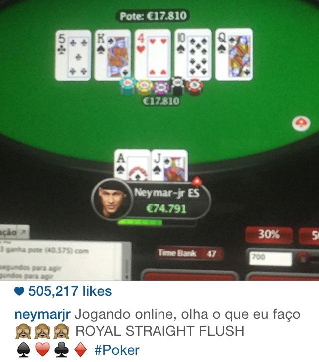 Neymars otroliga pokerhand – en Royal Straight Flush.