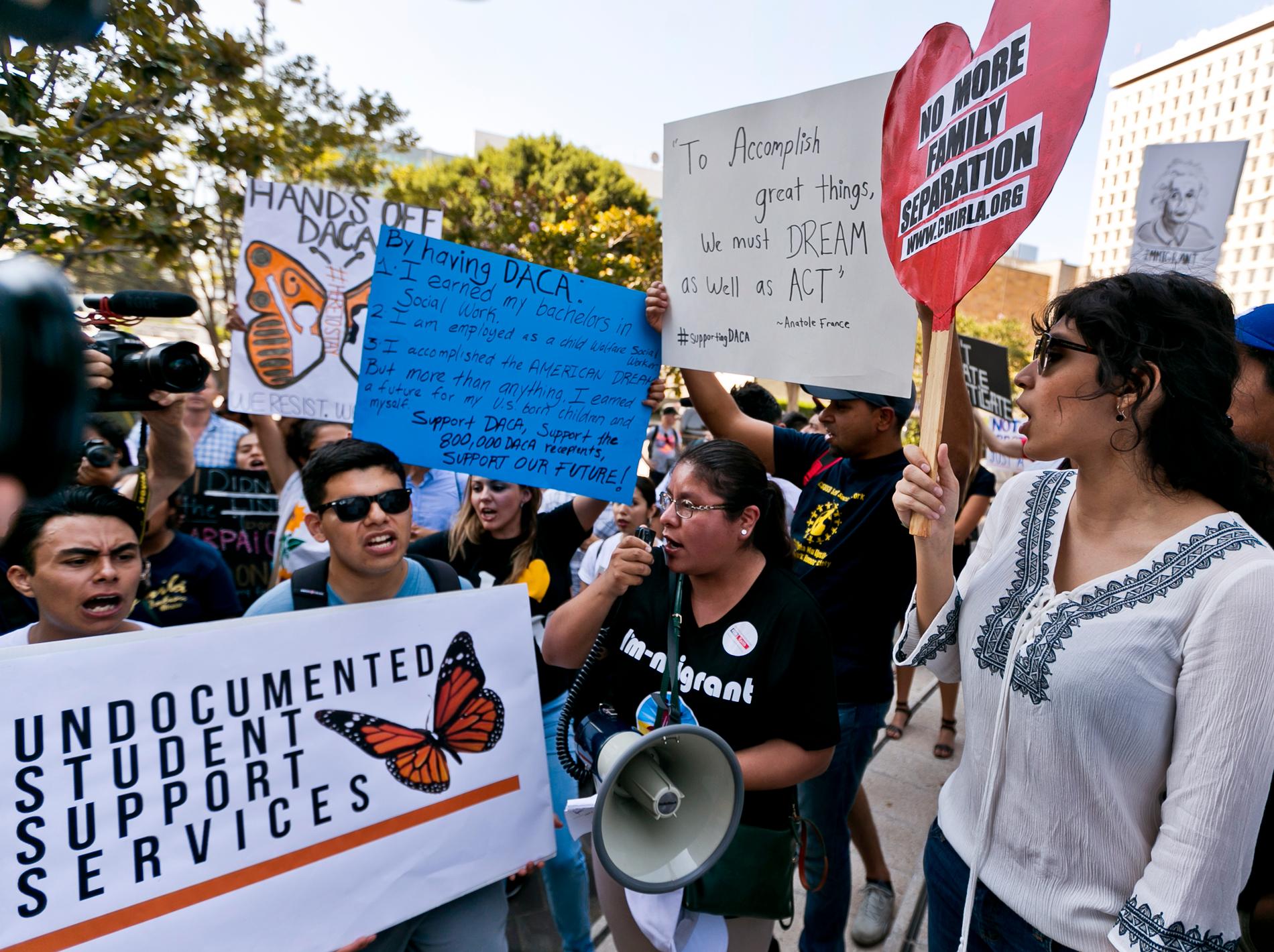 Demonstrationer i Los Angeles den 1 september till stöd för DACA-programmet.