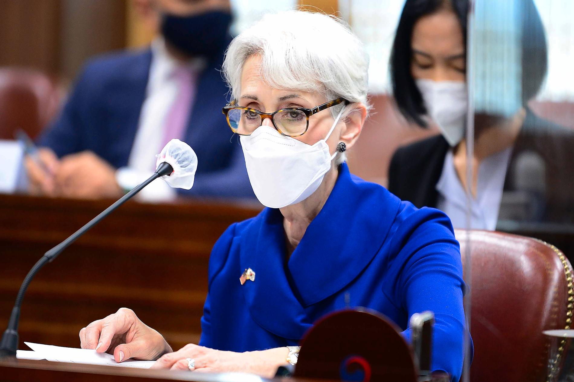 USA:s vice utrikesminister Wendy Sherman vid ett möte i Seoul, Sydkorea, den 23 juli.