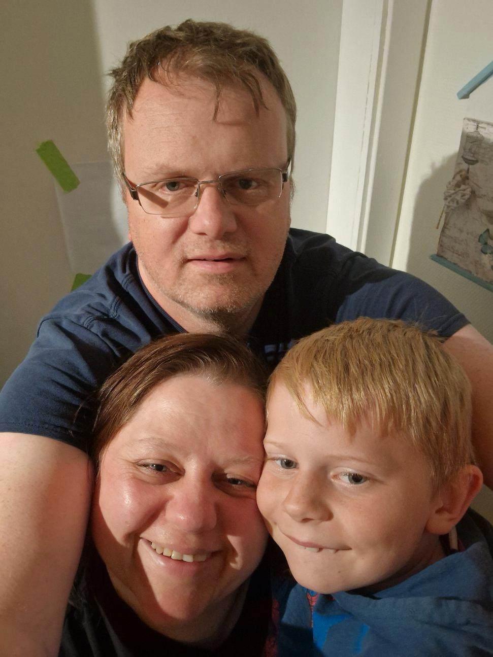 Pappa Ståle, mamma Grete och Jakob som bor i Trondheim i Norge. 