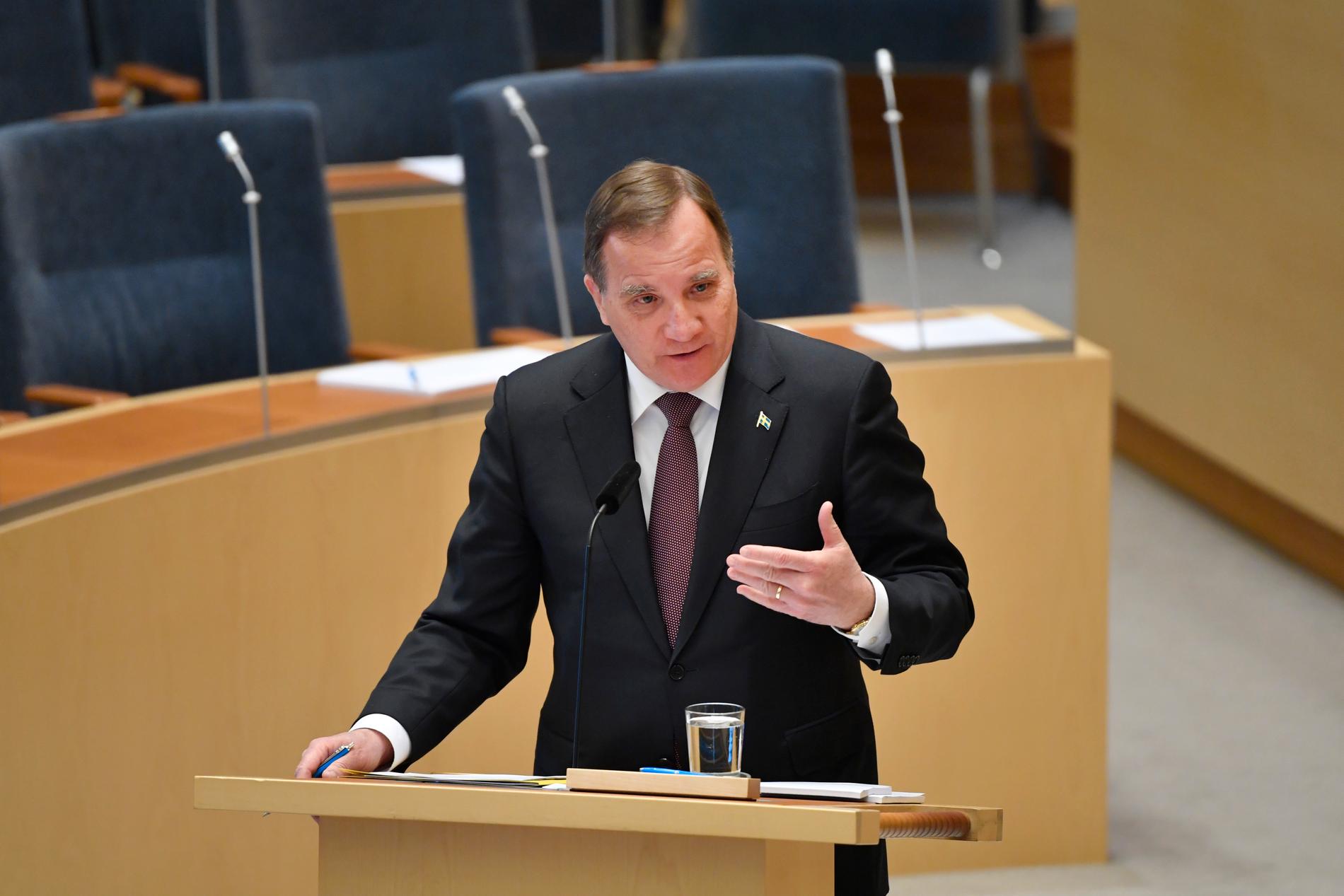 Stödet för statsminister Stefan Löfven (S) fortsätter att öka. Arkivbild.