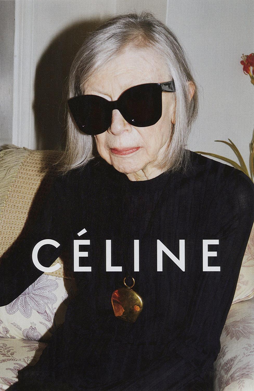 80-åriga författaren Joan Didion frontar fräna klädmärket Celines vårkampanj.