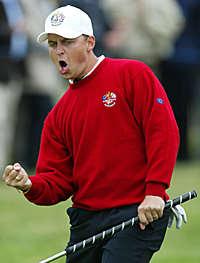 Niclas Fasth visade fighting face under Ryder Cup.
