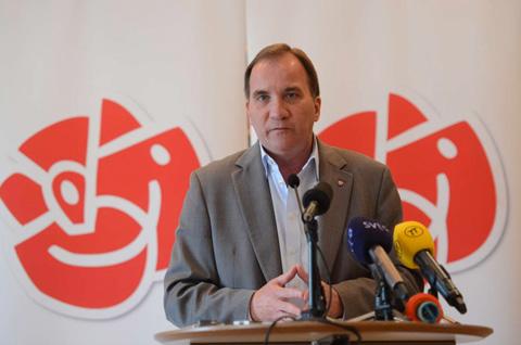Stefan Löfven, partiledare i Socialdemokraterna, pratade om klimatinnovationer på sin pressträff i Almedalen.
