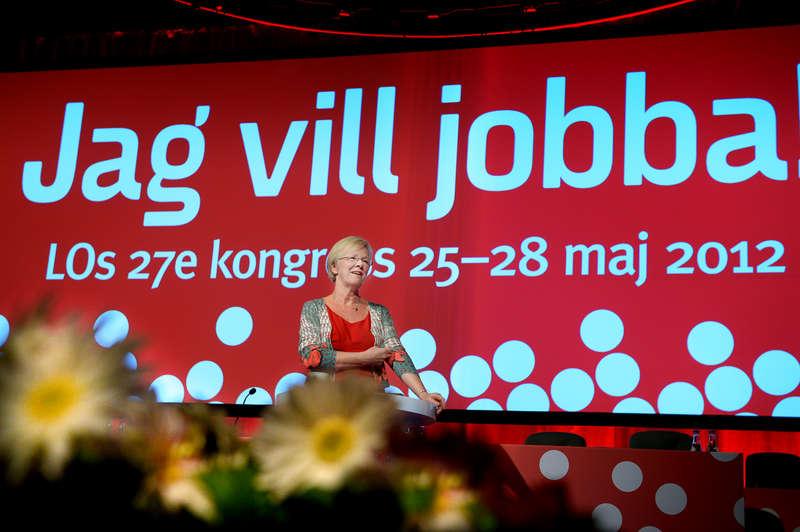EN RADIKAL PAROLL? Sverige har blivit ett arbetsfanatiskt land, menar dagens debattör. Bilden föreställer LO:s avgående ordförande Wanja Lunby-Wedin under LO-kongressens första dag i fredags.Foto: