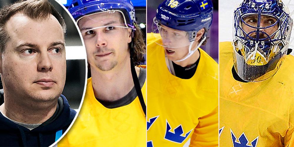 Tre Kronors förbundskapten Grönborg och NHL-stjärnorna Erik Karlsson, Nicklas Bäckström och Henrik Lundqvist