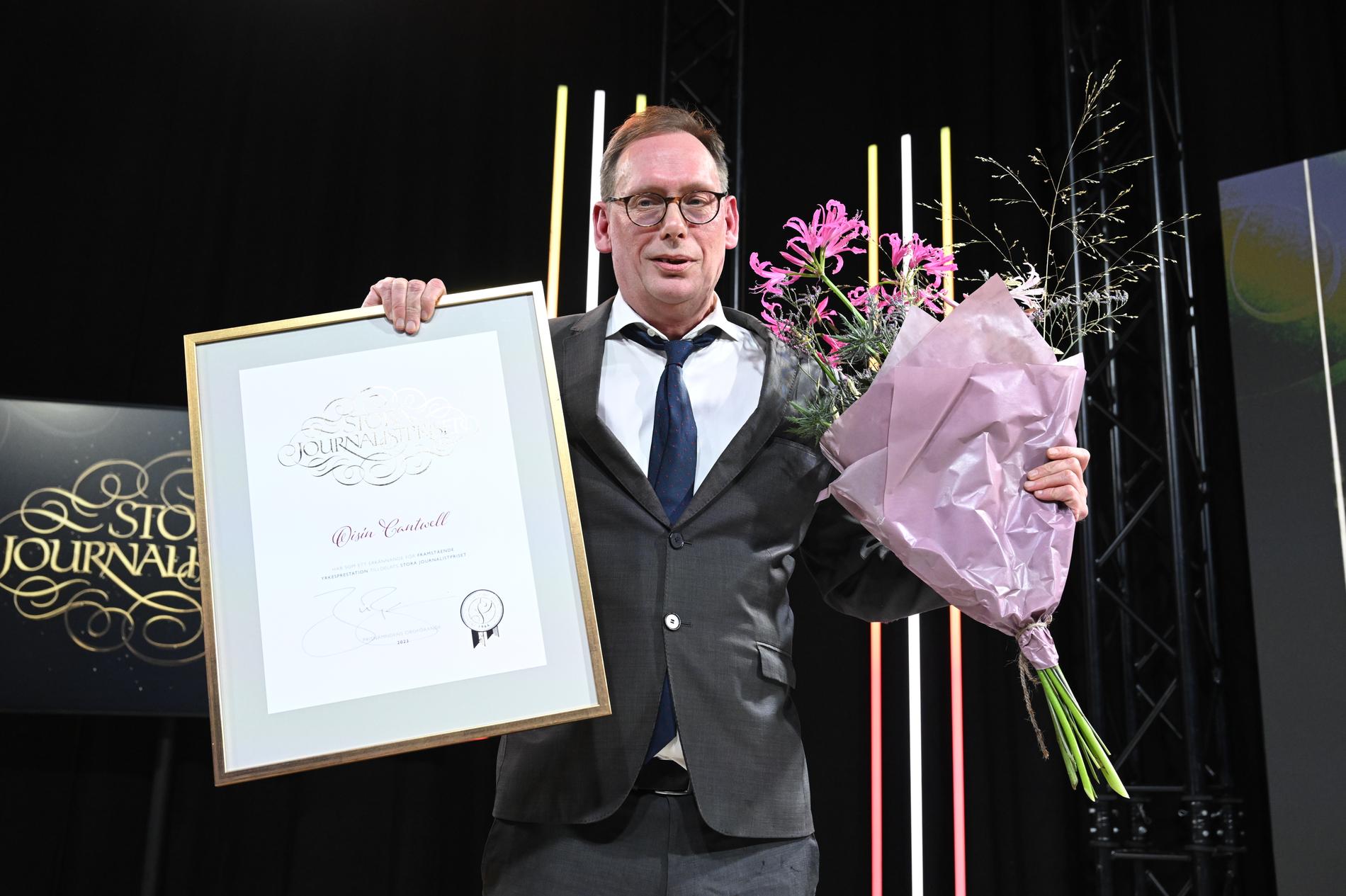 Aftonbladets Oisín Cantwell vinner Stora journalistpriset för ”Årets röst”. 