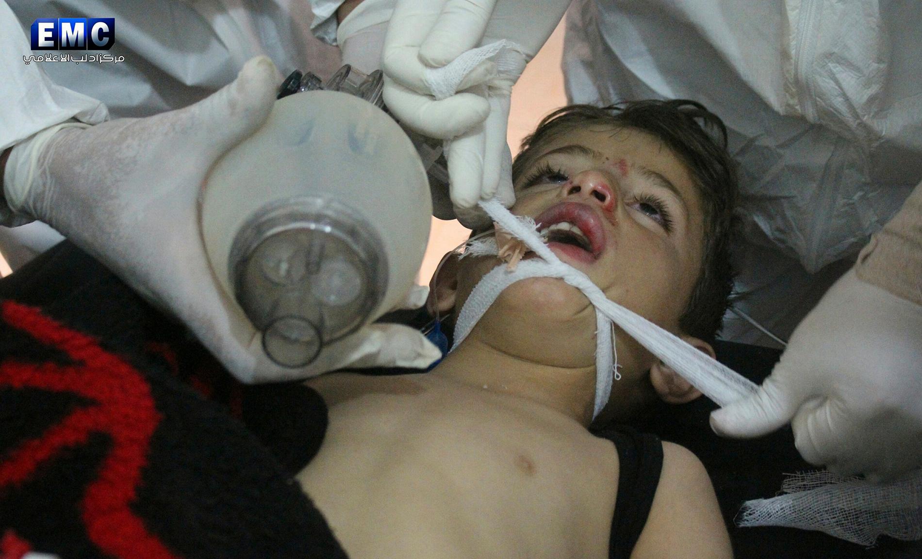 Tidigare bild efter gasattacken i Syrien.