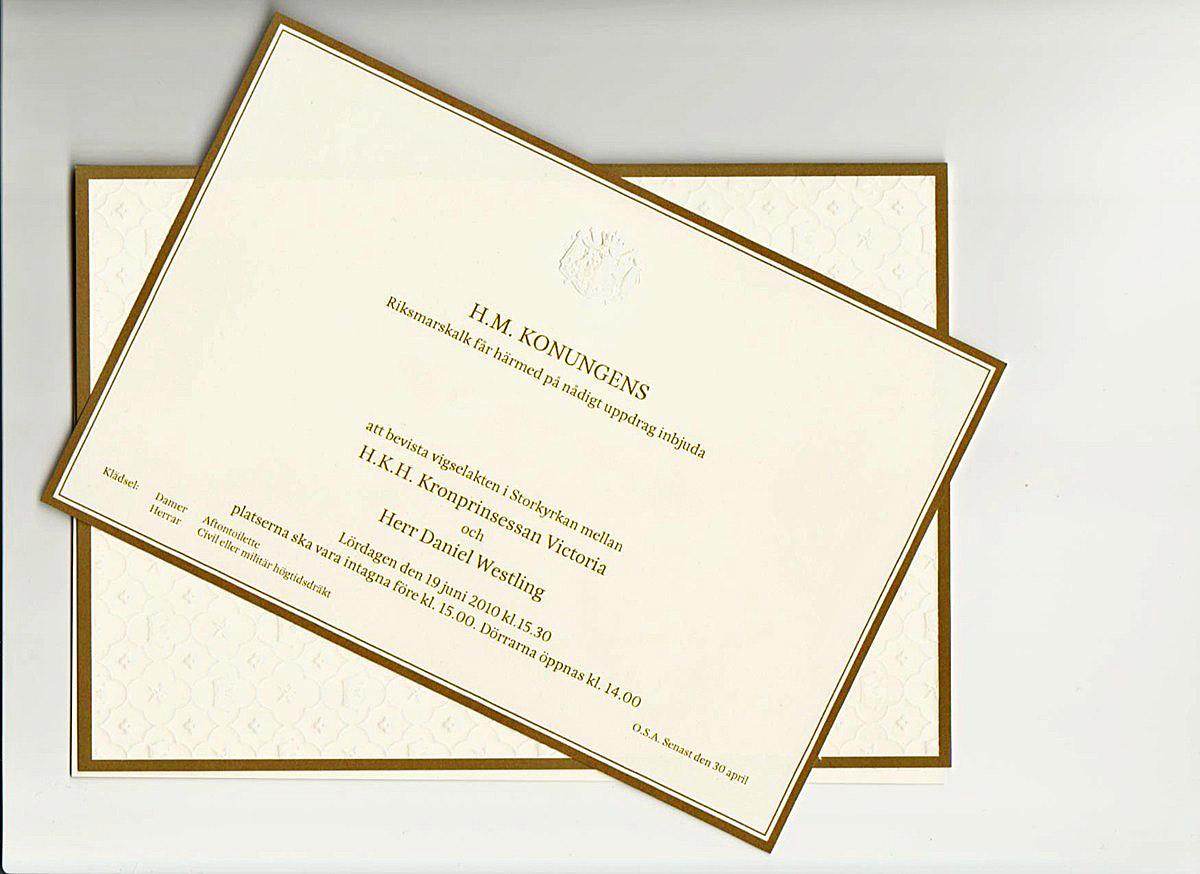 P4 Extra med Lotta Bromé kan i dag avslöja hur Kronprinsessan Victoraoch Daniel Westlings inbjudan till sommarens kungliga bröllop ser ut.
