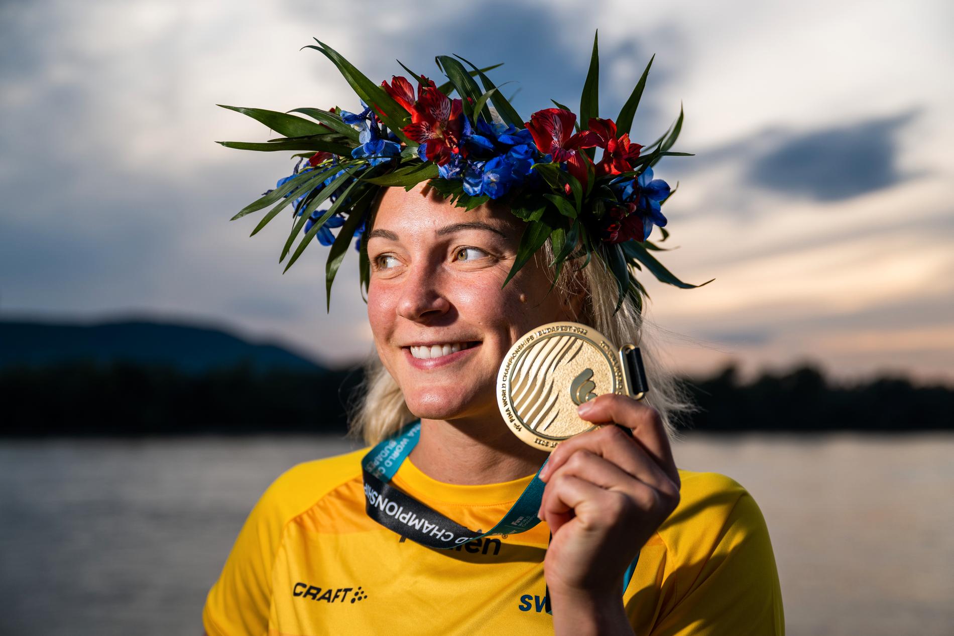 Sjöström med ett av sina 16 (!) VM-guld.