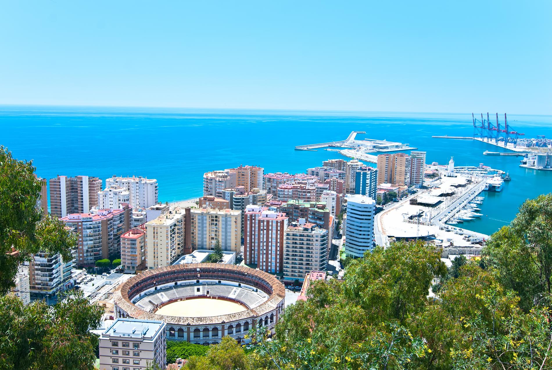 Spanska strandstaden Malaga