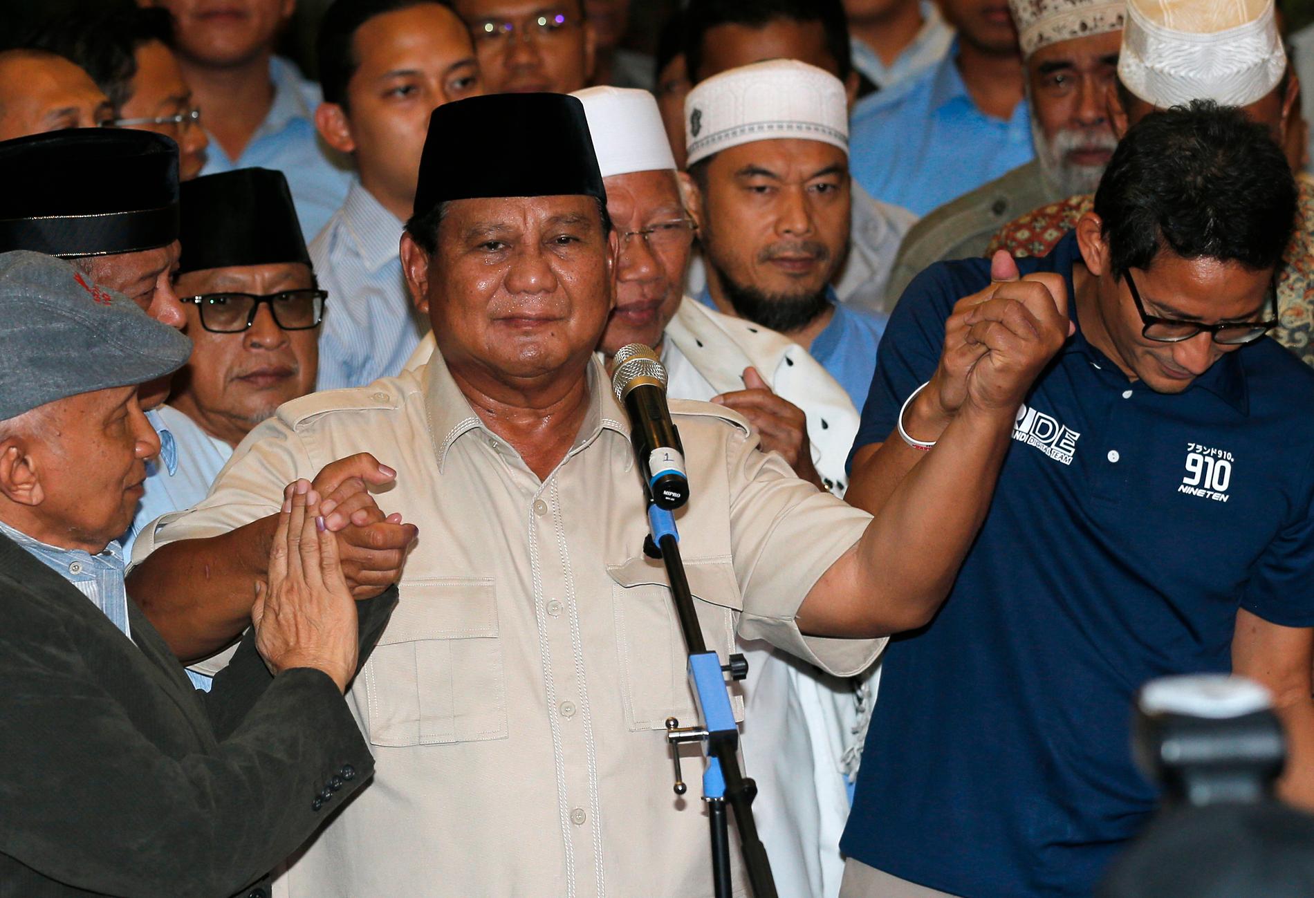Tidigare presidentkandidaten Prabowo Subianto vill utmana valresultaten från valet i Indonesien. Arkivbild.