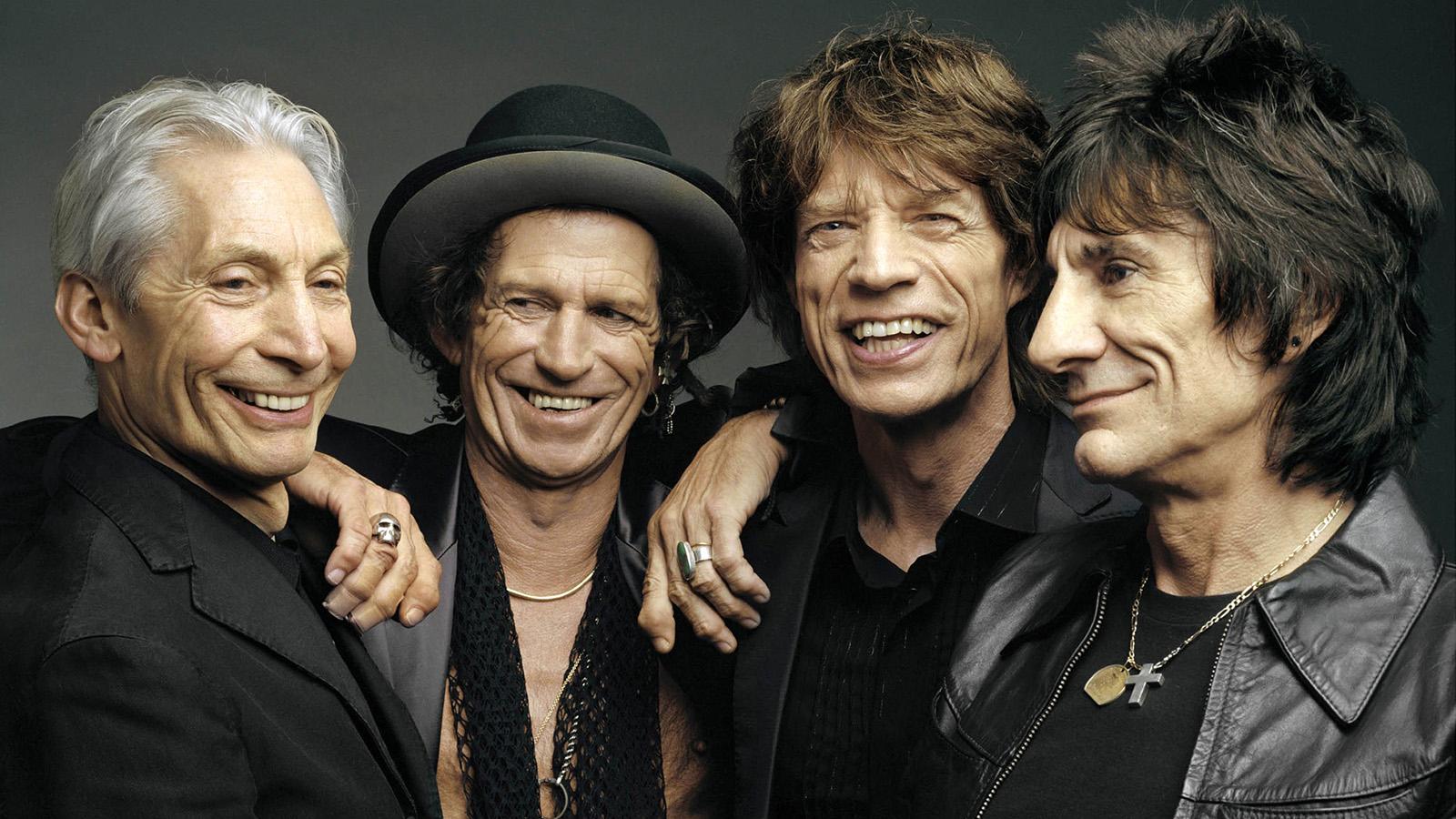 The Rolling Stones 2005. Charlie Watts längst till vänster.