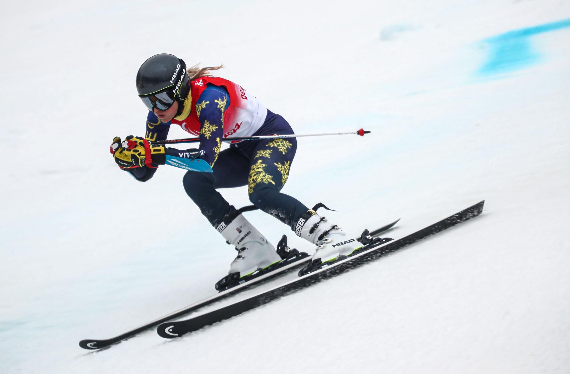 Ebba Årsjö under Paralympics i Peking. Arkivbild