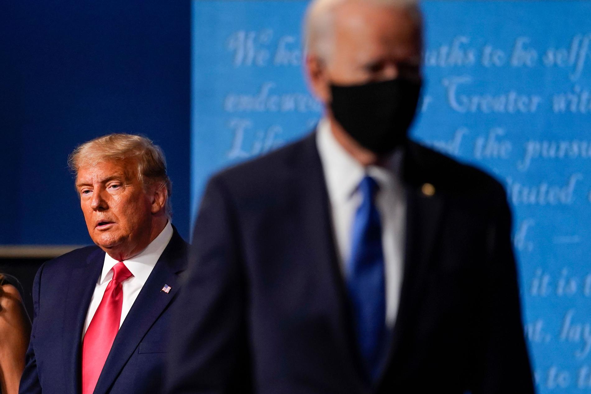 Trump och Biden under en av debatterna under valrörelsen.