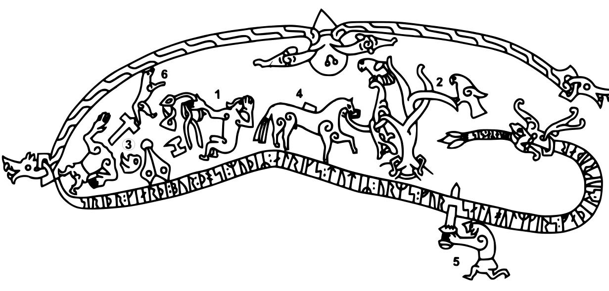 Sigurdsristningen har daterats till 1000-talet och innehåller en del av sagan om Sigurd Fafnesbane. 