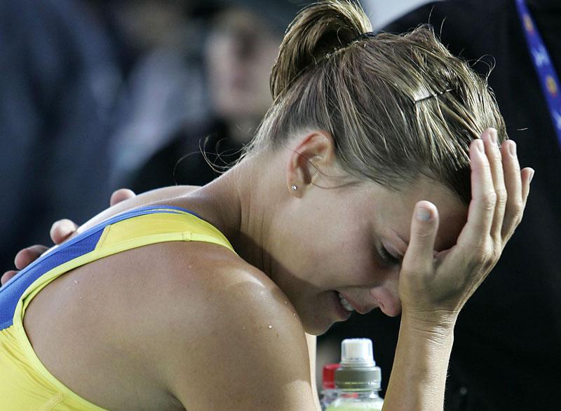 Deppad Susanna Kalllur missade finalen vid VM i Helsingfors 2005 och var rejält besviken efteråt.
