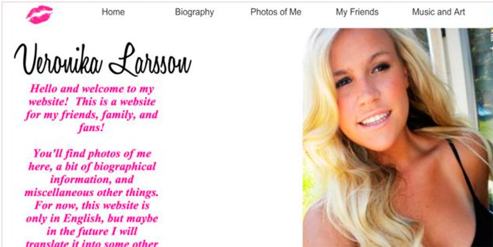Bilderna som "Veronika Larsson" lagt ut på sig själv visade sig tillhöra en tjej i Kalifornien. Nu är bloggen nedstängd.