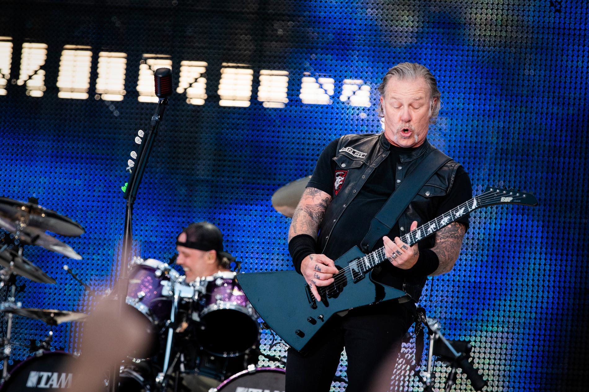 James Hetfield under Metallicas förra Ullevibesök 2019. Arkivbild.