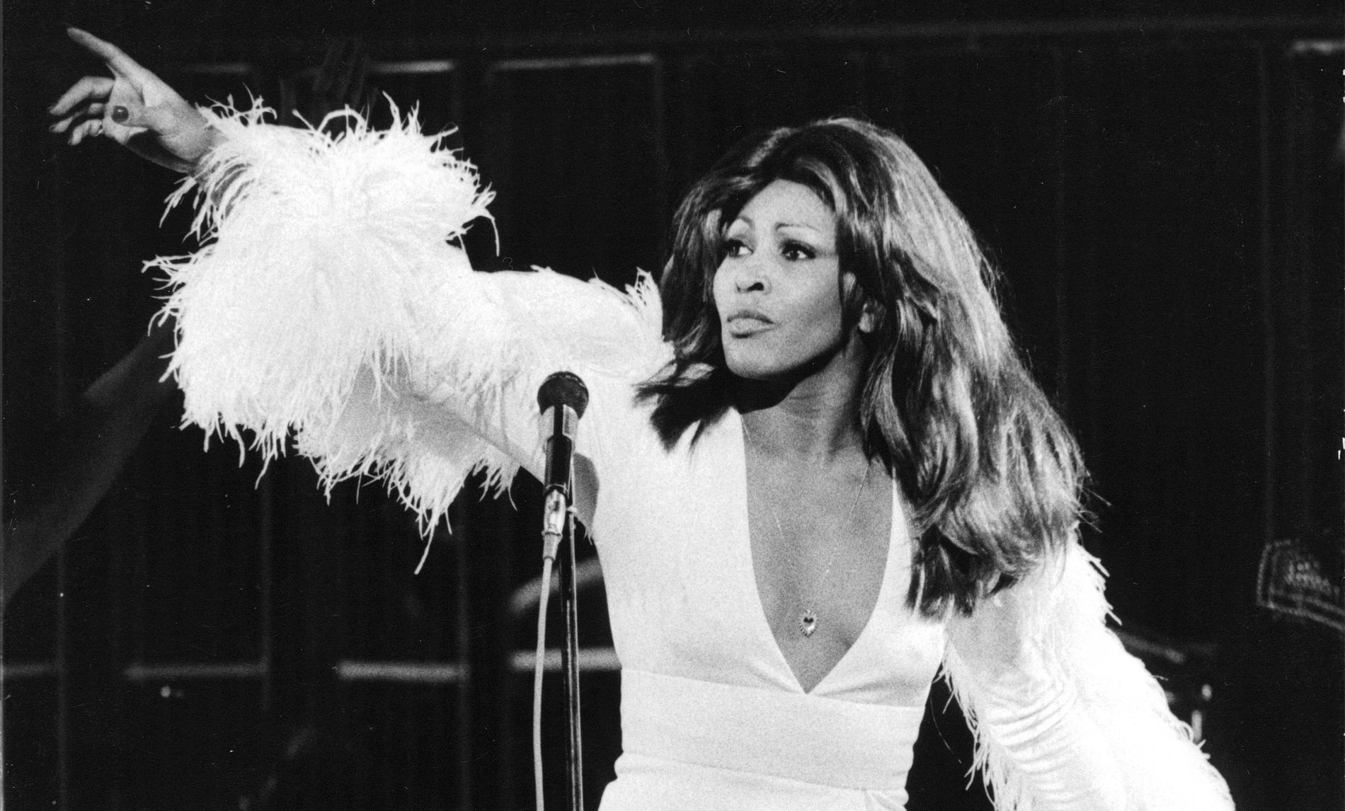 Tina Turner på Konserthuset i Stockholm 1974.