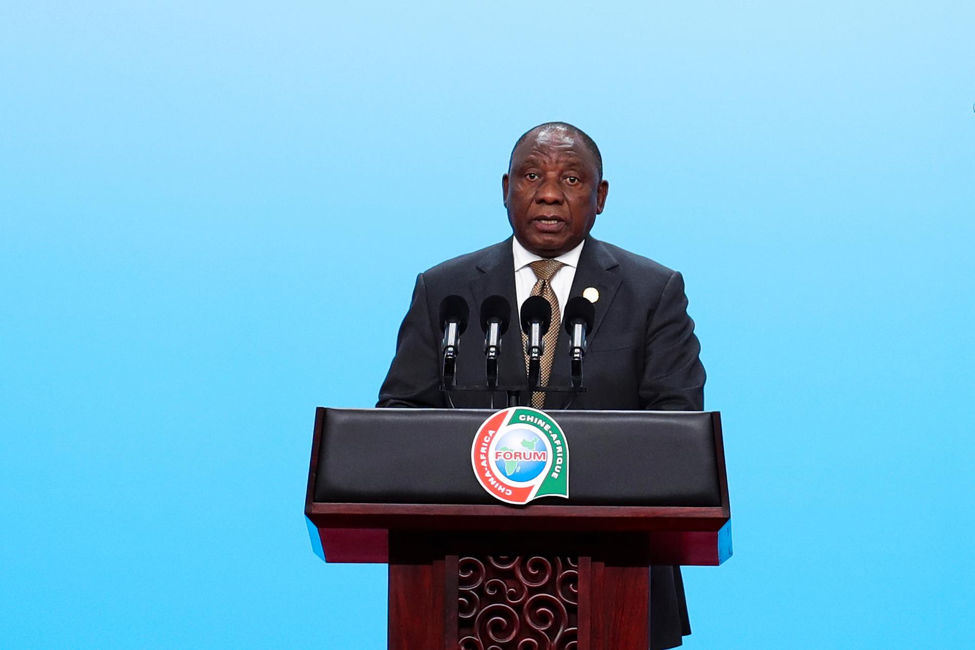 Sydafrikas president Cyril Ramaphosa var målet för påhoppet i videon.