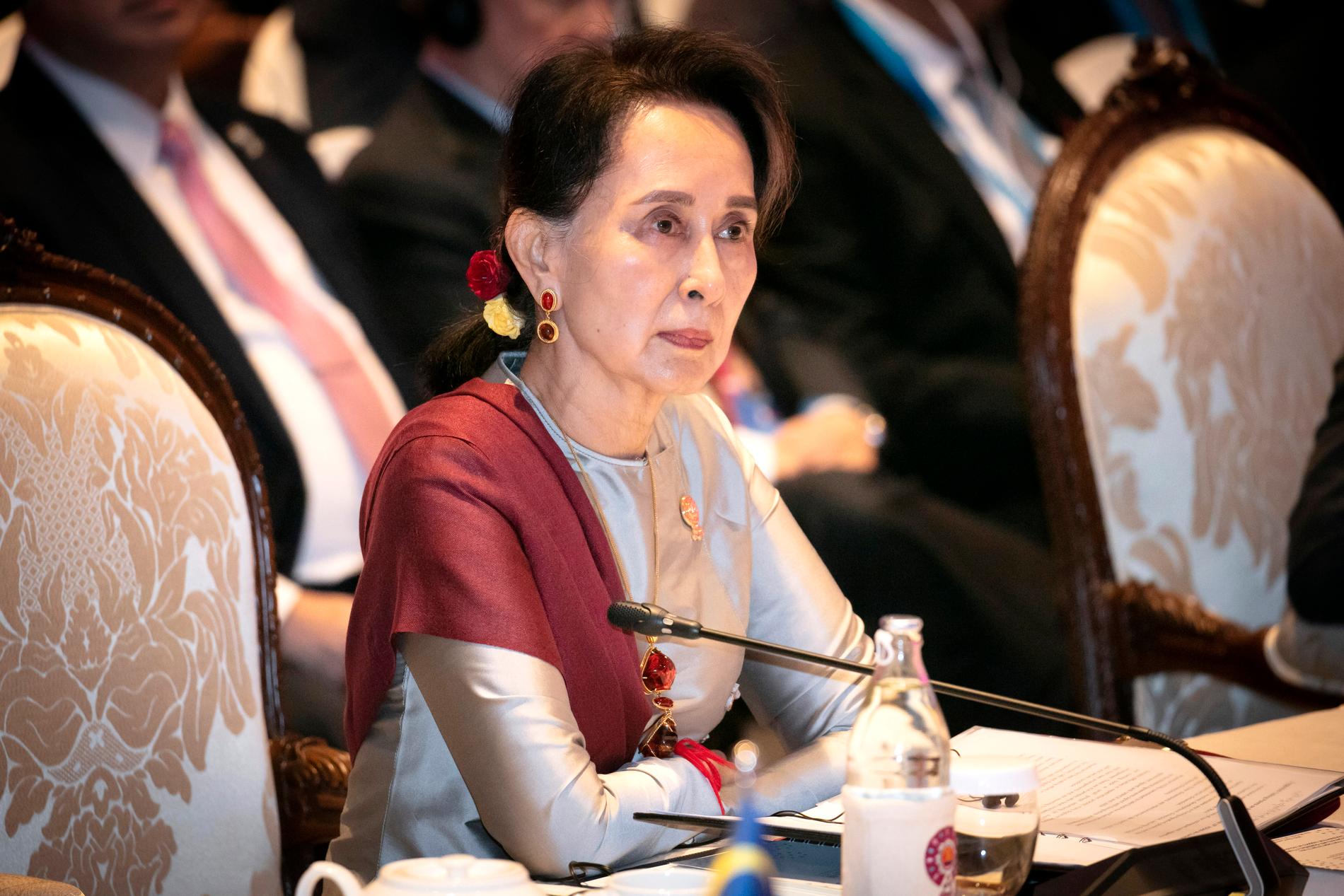 Aung San Suu Kyi har valt att representera Myanmar när anklagelserna om folkmord tas upp i Internationella domstolen (ICJ) i Haag. Arkivbild.