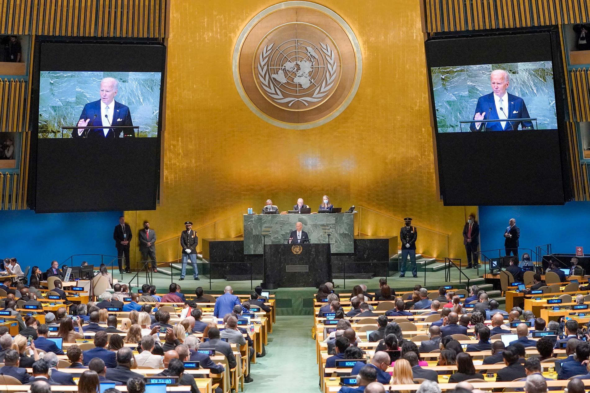  President Joe Biden talade till den 77:e sessionen i FN:s generalförsamling.