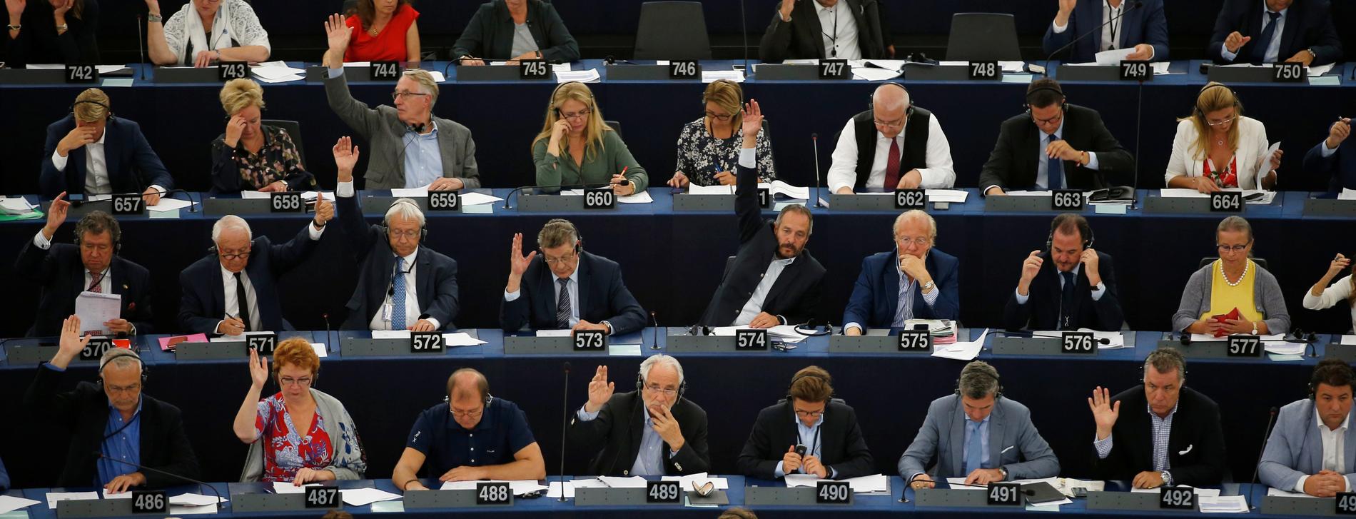 Europaparlamentet under omröstningen om upphovsrätten.