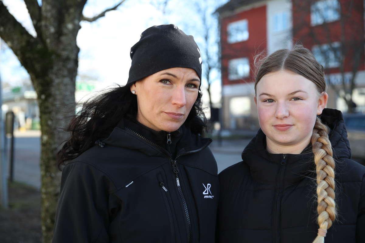 Jessica Kronlund, 39 år, med sin dotter. De bor i närheten av olycksplatsen. 
