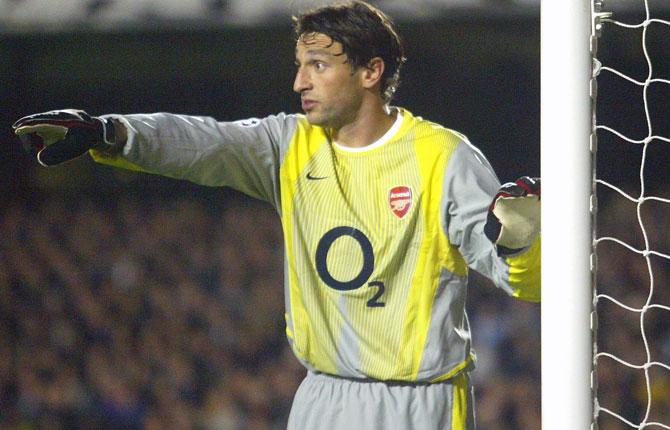 Rami Shaaban fick en del speltid i målet för Arsenal innan han drabbades av skador. Här 2002.