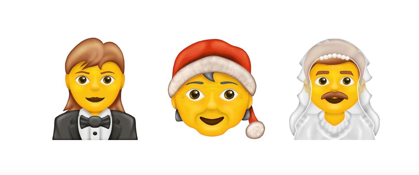 Här är tre av de nya emojisarna.
