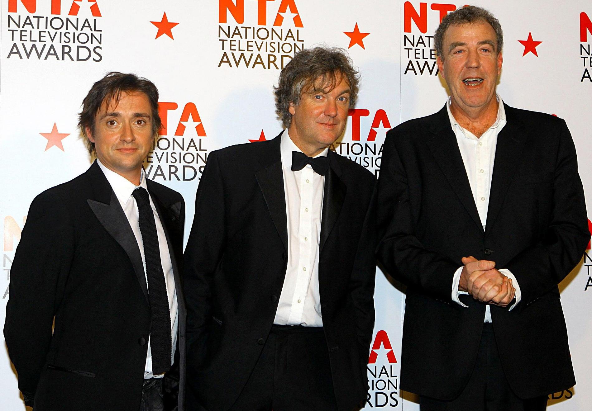 Top Gears programledartrojka; Richard Hammond, James May och Jeremy Clarkson.
