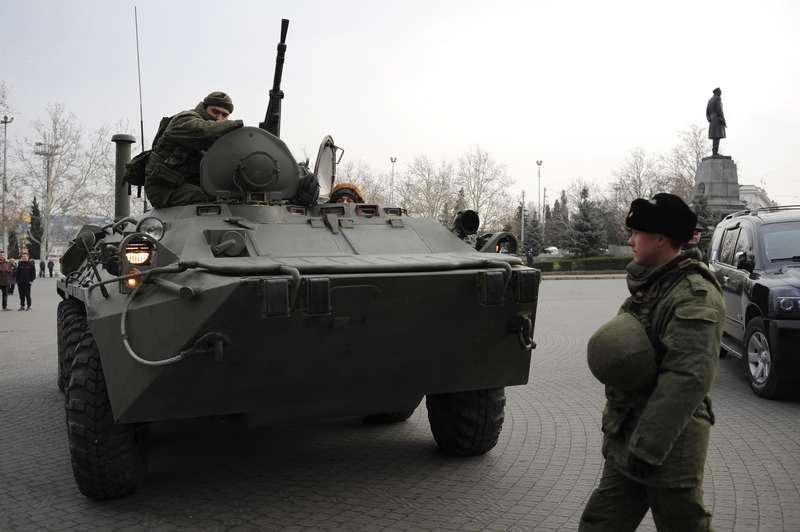 Rysk stridsvagn i Sevastopol.
