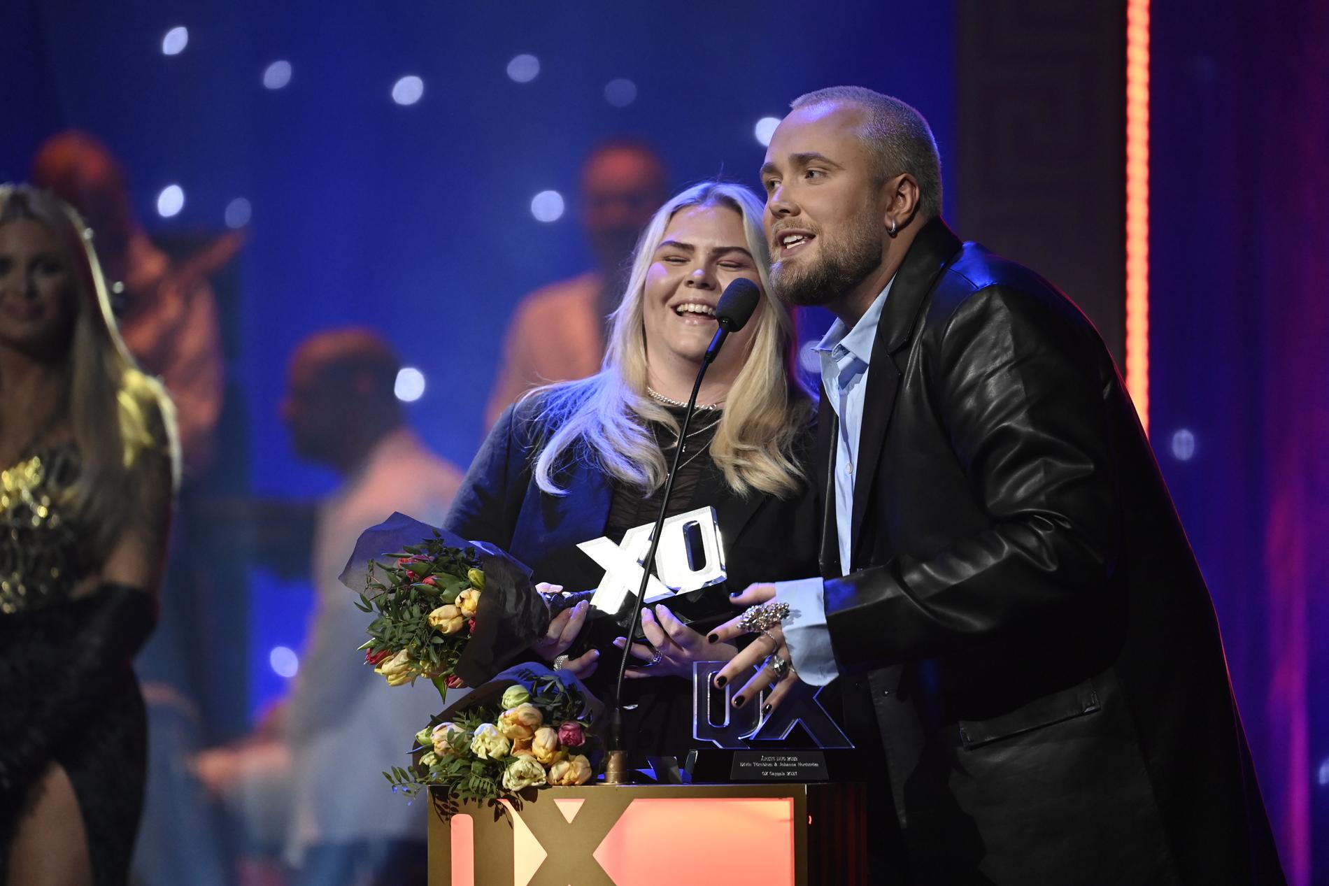 Johanna Nordström och Edvin Törnblom, vinnare av Årets duo.