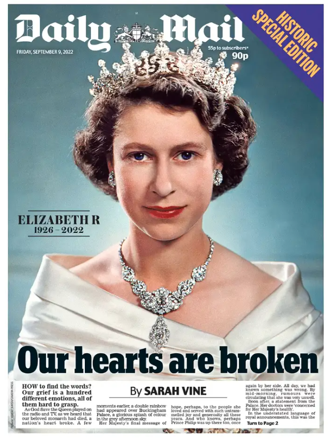 Daily Mails extratidning som såldes dagen efter drottning Elizabeths död säljs redan för 1 000 kronor på nätet.
