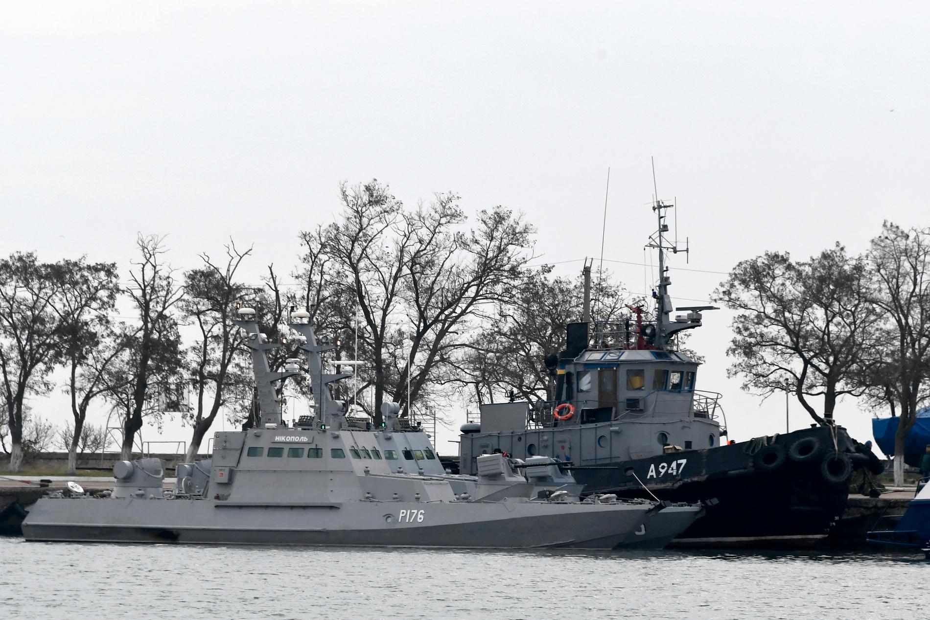 De ukrainska fartygen beslagtogs av Ryssland. Arkivbild.
