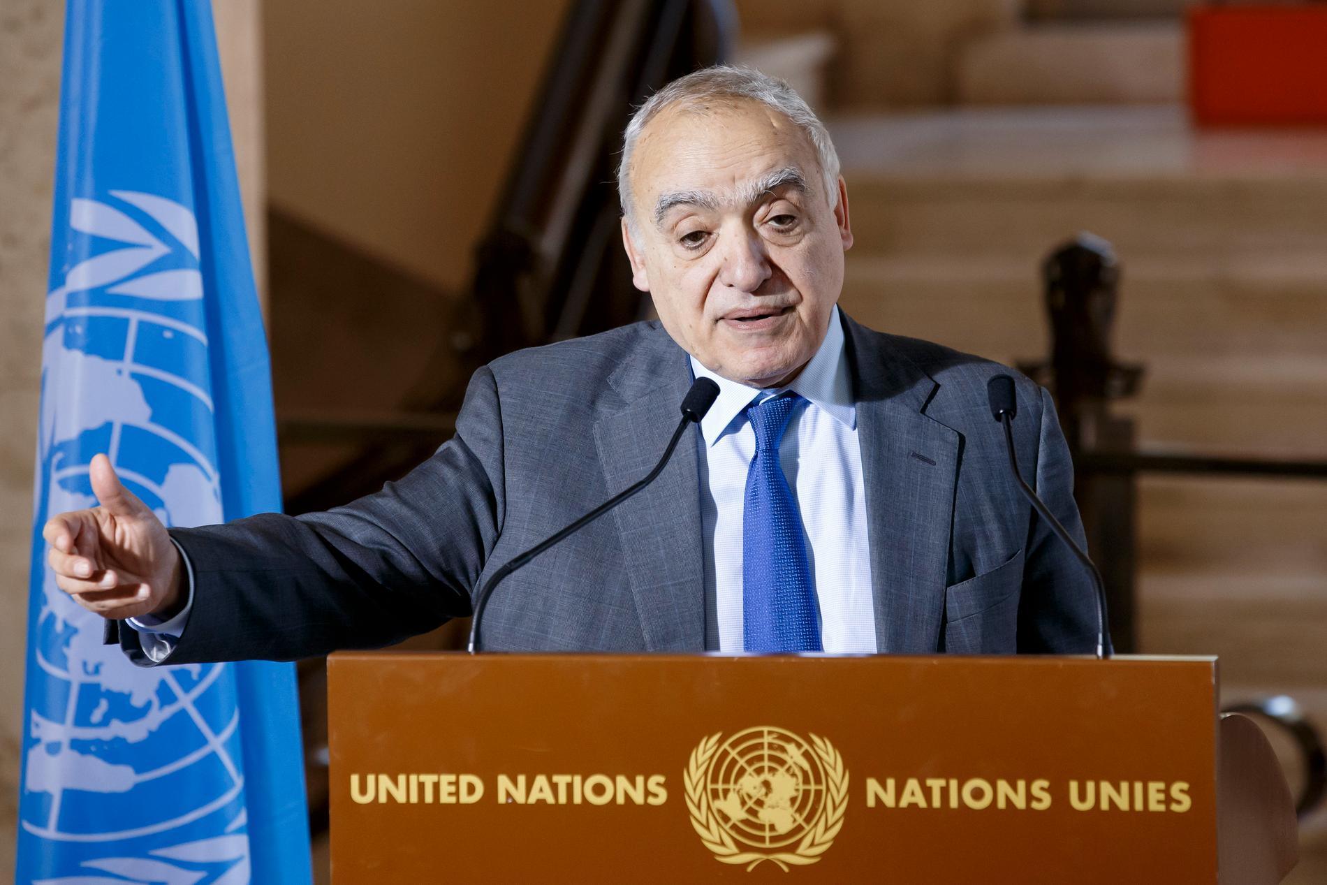 FN:s särskilde sändebud Ghassan Salame har lett förhandlingarna om eldupphör i Libyen. Arkivbild.