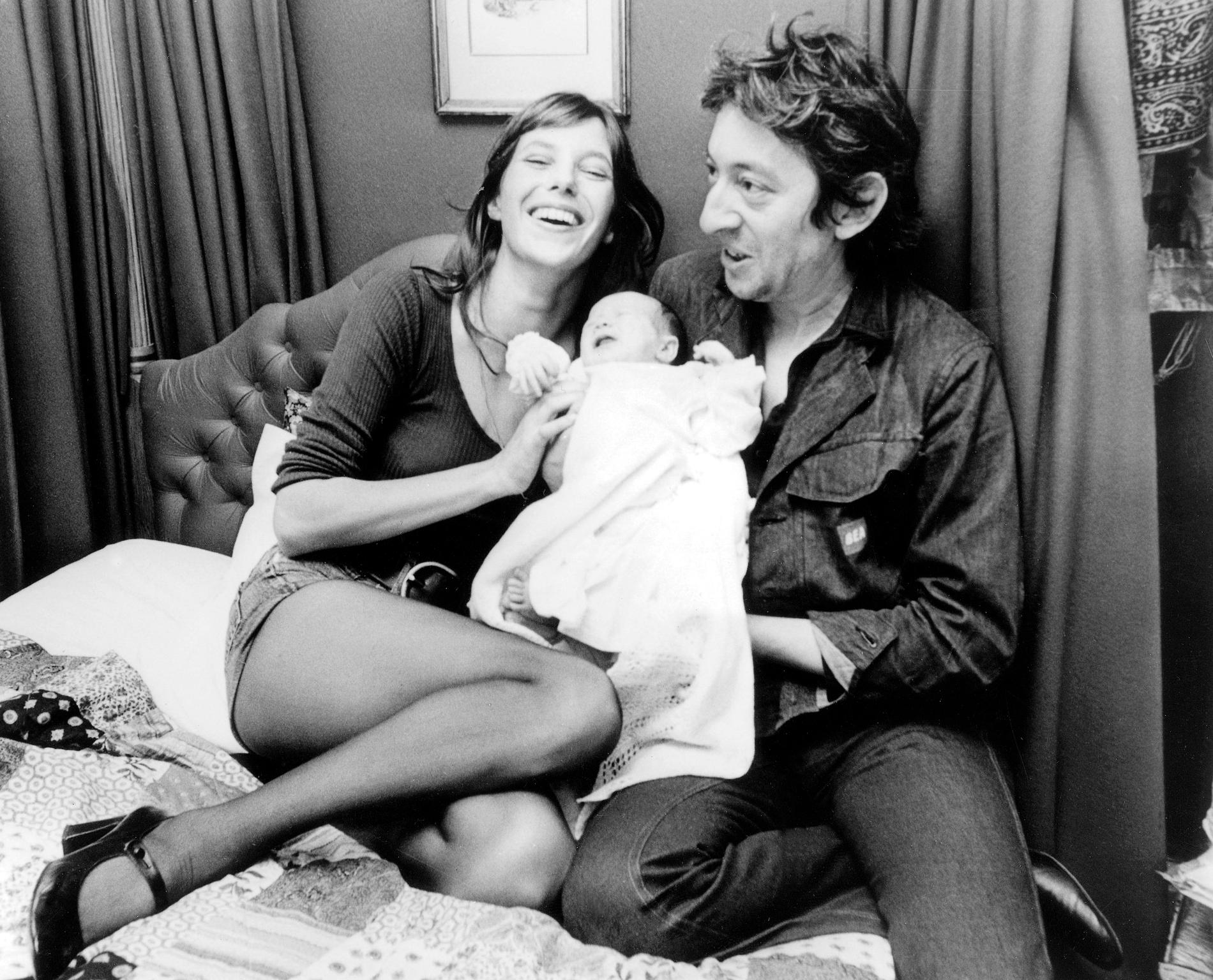 Jane Birkin, Serge Gainsbourg och dottern Charlotte Gainsbourg. 