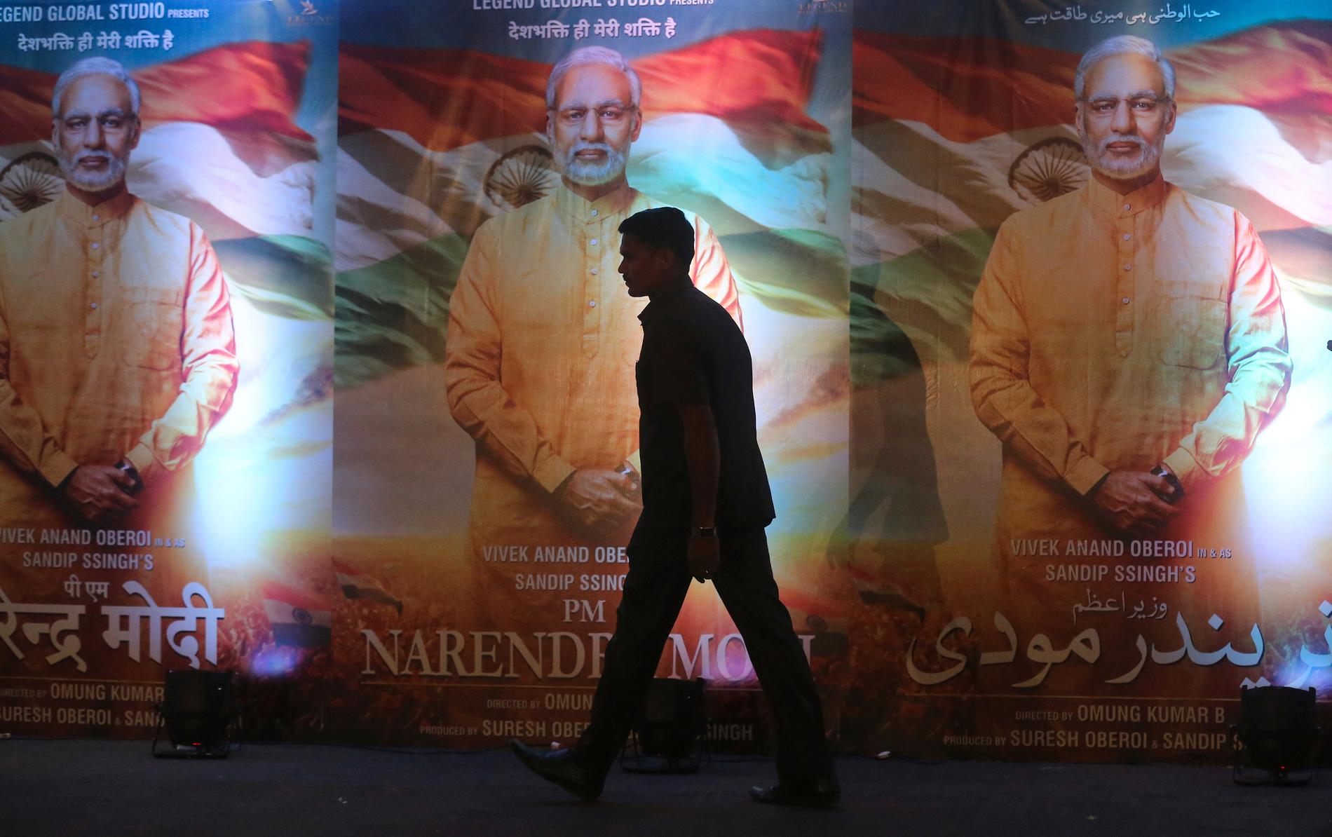 Filmen "PM Narendra Modi" skulle haft premiär på Indiens första valdag. Nu stoppas den. Arkivbild.