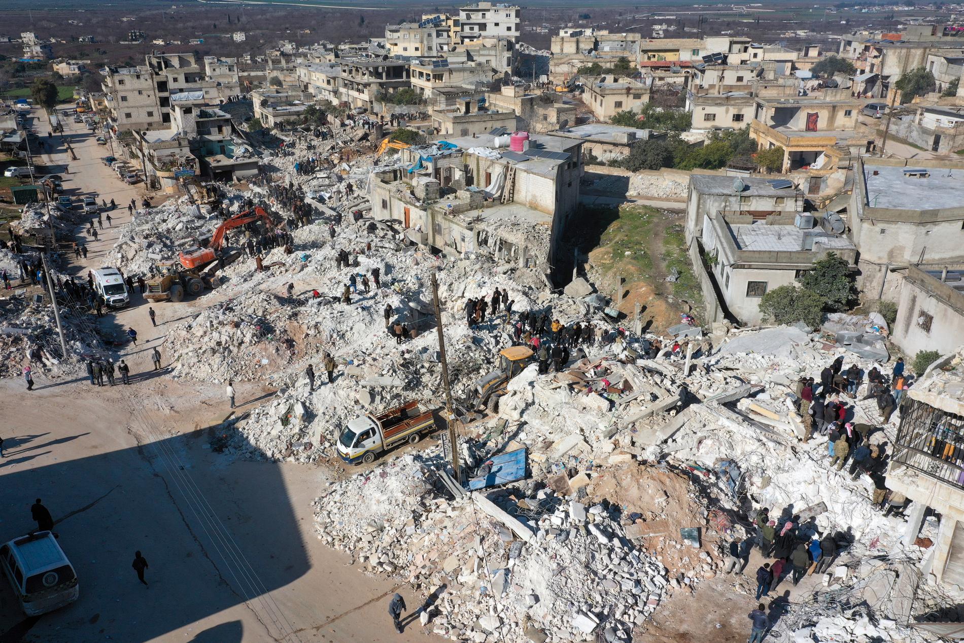 Förödelsen i Harem, Syrien, efter jordbävningen.