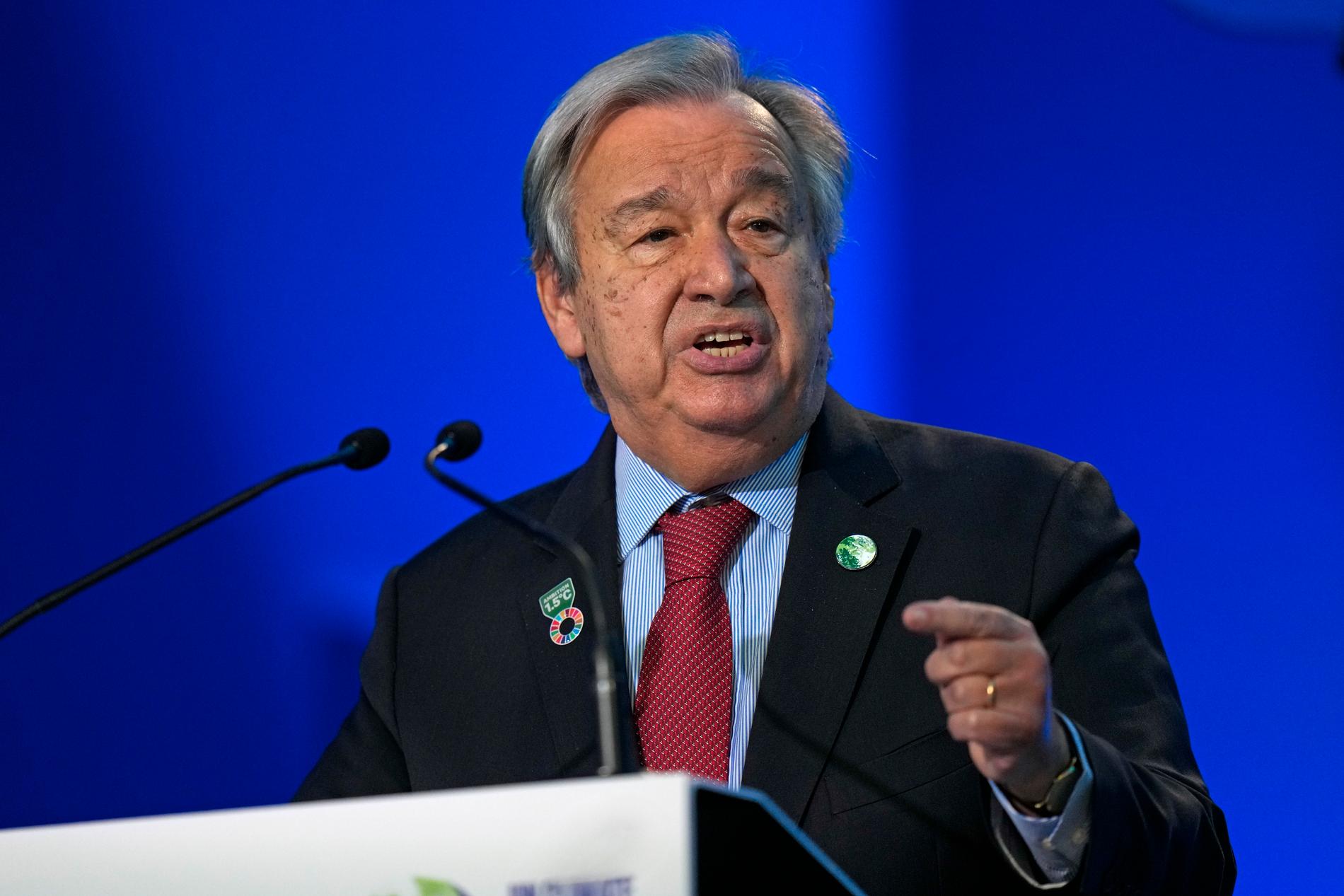 FN:s generalsekreterare António Guterres vill att de ekonomiska sanktionerna mot Afghanistan hävs. Arkivbild