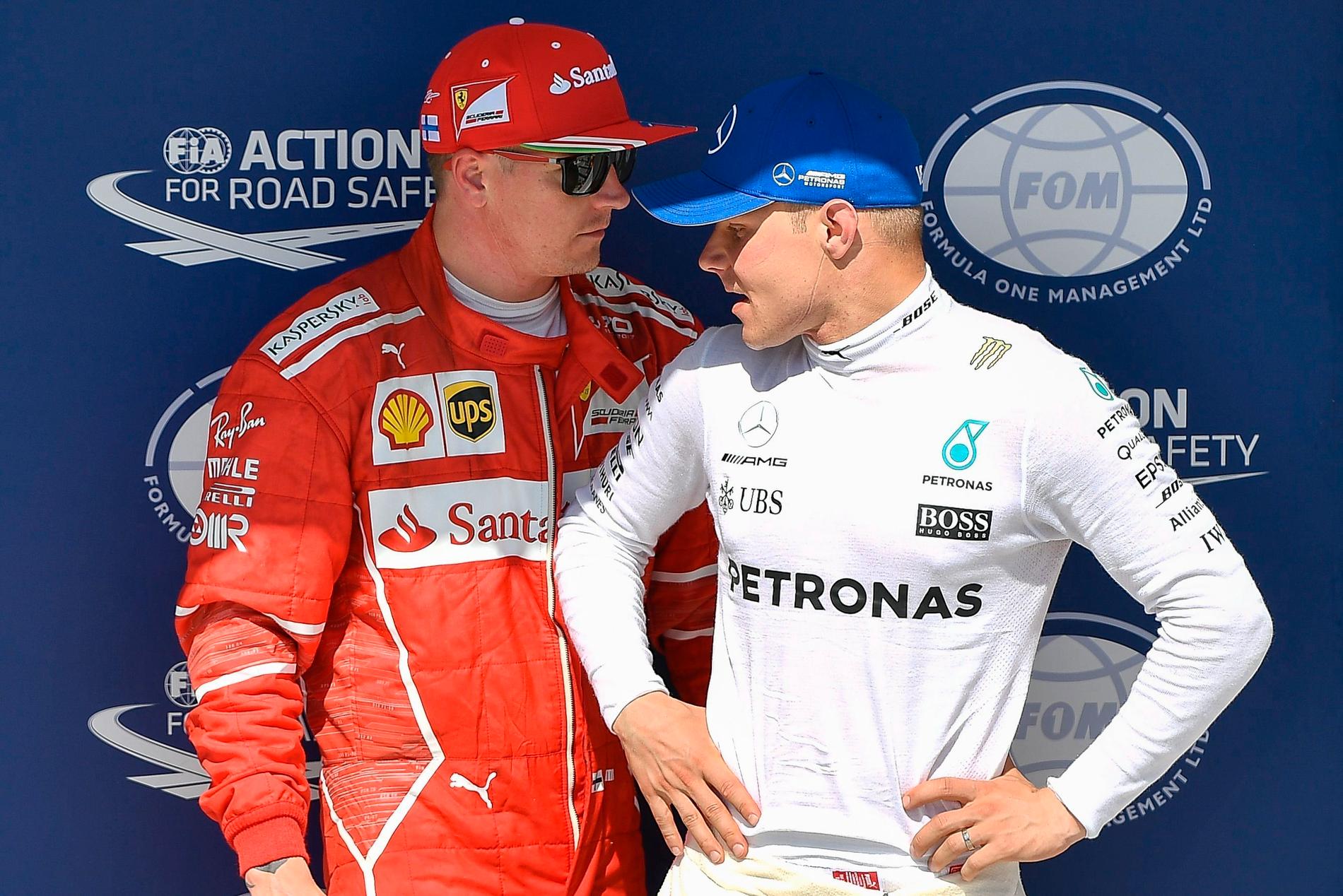 Vad händer med de två finländarna? Bottas vill stanna hos Mercedes och skulle få runt 72 miljoner kronor för en säsong till. Kimi Räikkönen vann VM med Ferrari 2007 och är Sebastian Vettels favoritkollega. Han skulle tjäna runt 62 miljoner kronor på en säsong till i F1.